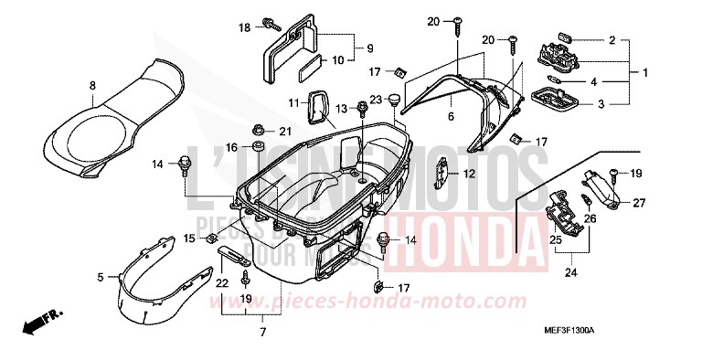 LUGGAGE BOX for SW-T400 ABS SWORD SILVER METALLIC (NHA95) from 2009